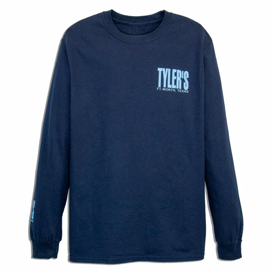 Men's Navy & Light Blue Long Sleeve T-Shirt - Comfortable Casual Top for Everyday Wear