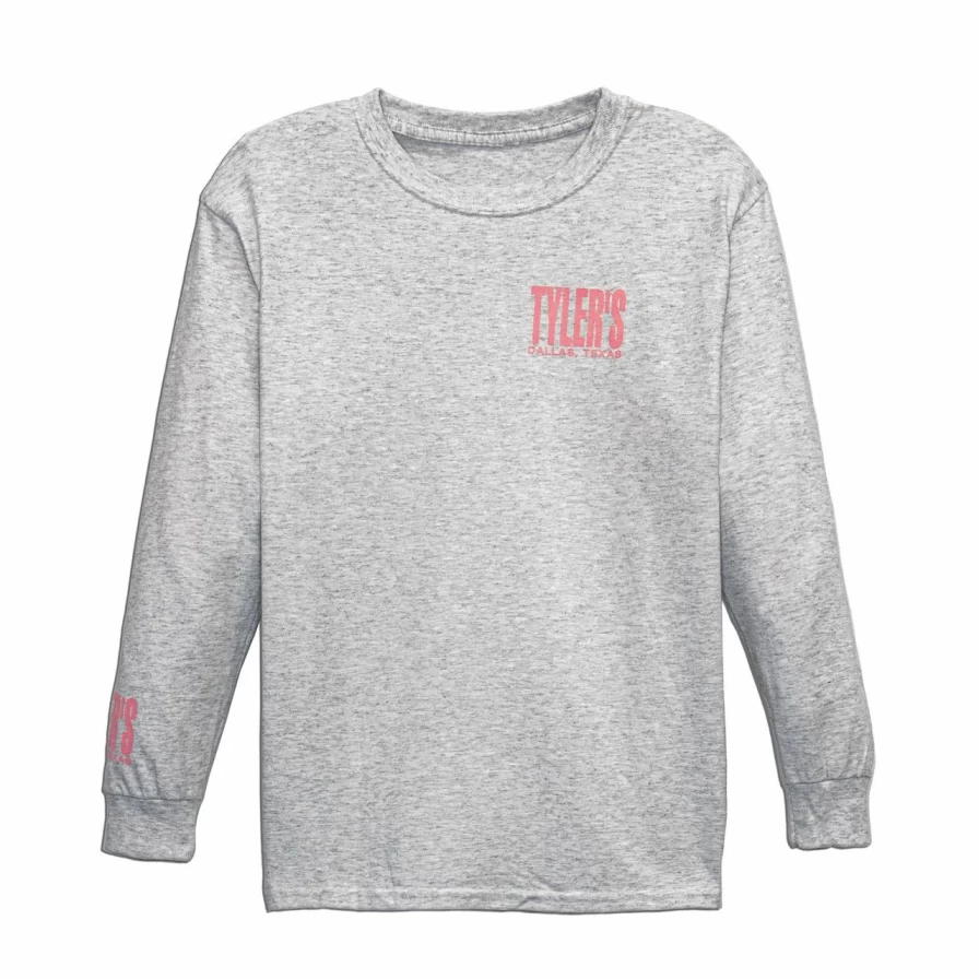 Kids' Long Sleeve T-Shirt in Ash and Baby Pink Colors - Dallas Style Comfort Tee
