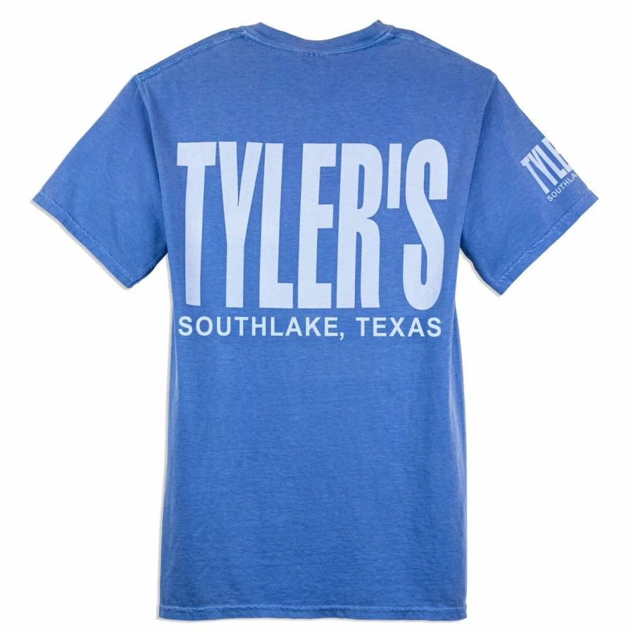 "Comfort Colors Blue and White Pocket T-Shirt | Southlake Vintage Style Tee"