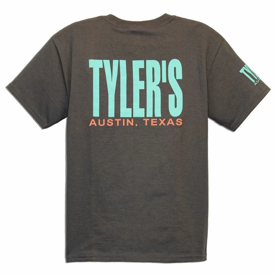 Kids' Tyler's Charcoal and Mint Green T-Shirt by Austin Apparel - Stylish Comfort Tee for Boys and Girls