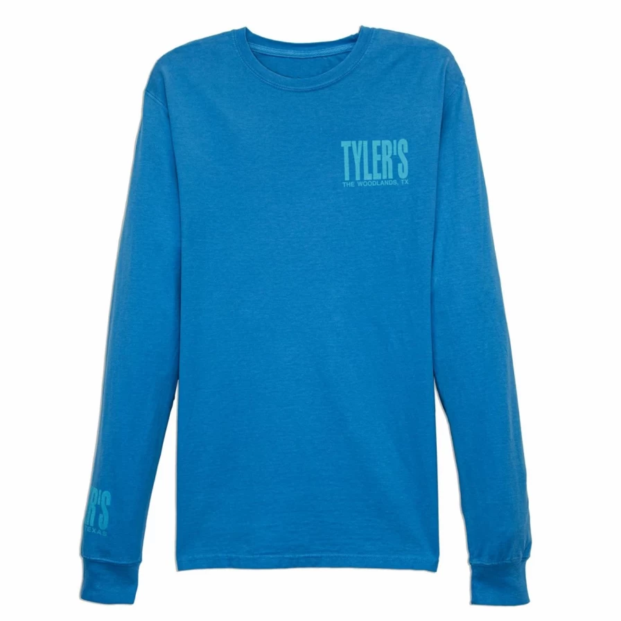 Men's Summer Sky & Aqua Comfort Color Long Sleeve Tee - Soft Breathable Casual Shirt