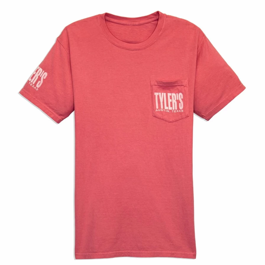 "Off-White Comfort Color Pocket Tee - Tyler's Coral Craze Austin Vintage Style T-Shirt"