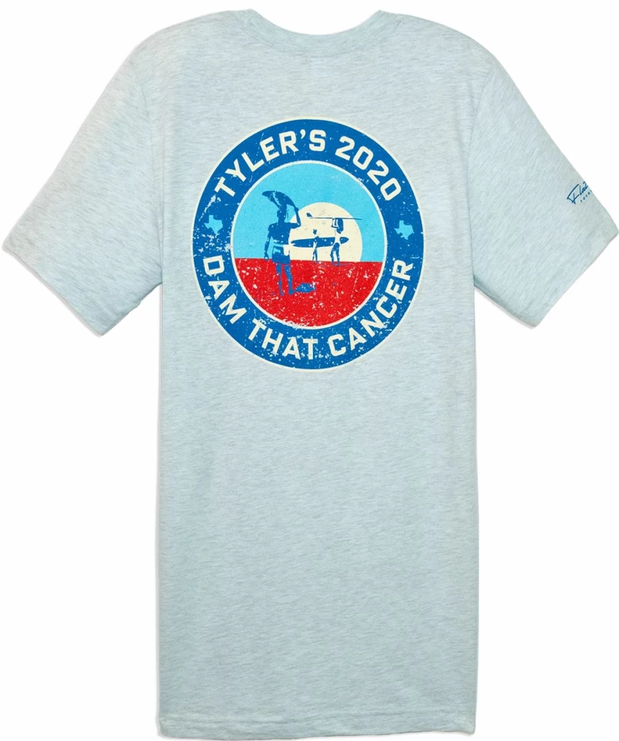 "Tyler's Dam That Cancer 2020 Charity T-Shirt | Hthr Prism Ice Blue | Fundraiser Tee"
