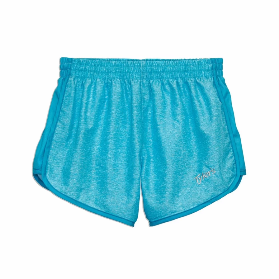 "Girls' Cabana Blue Heather Racer Shorts – Comfortable & Styletic Athletic Wear"