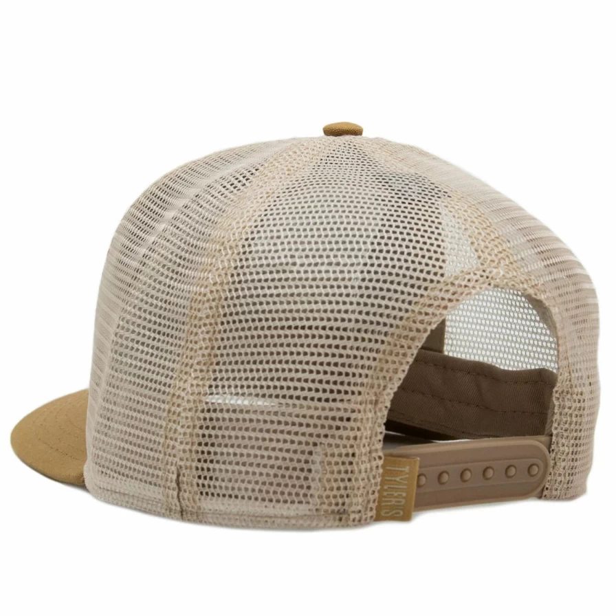 ATX Canvas Trucker Hat in Acorn/Khaki - Vintage Style Mesh Back Cap