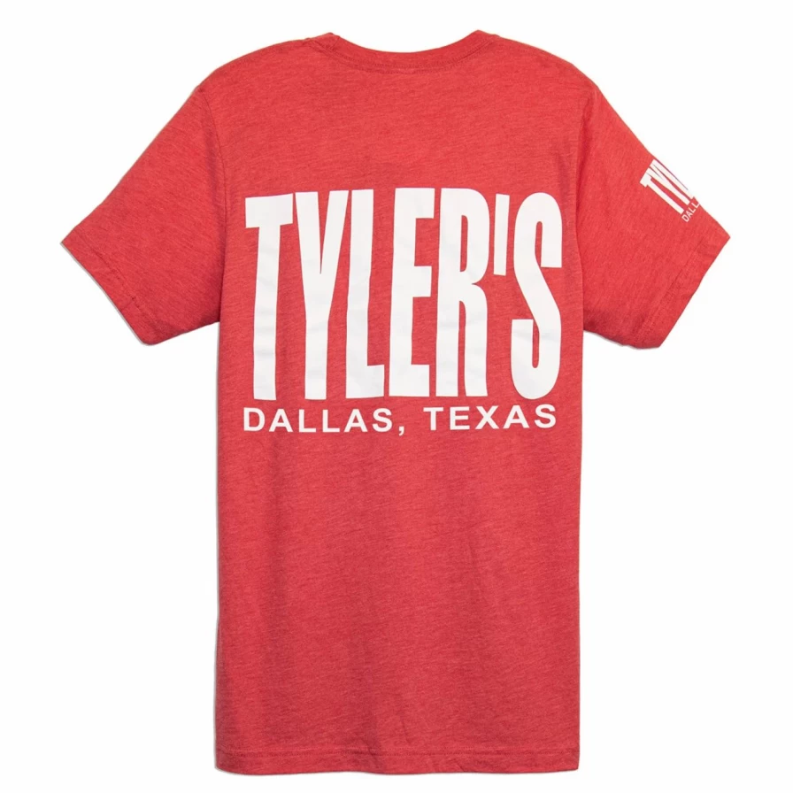 Dallas Red and White Vintage Track Tee by Tyler's - Retro Athletic Style Top