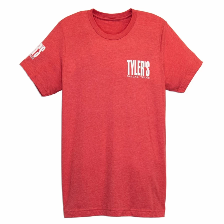 Dallas Red and White Vintage Track Tee by Tyler's - Retro Athletic Style Top