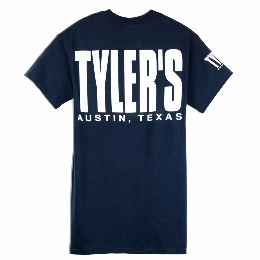 "Navy and White Austin Graphic Tee by Tyler's - Stylish Casual T-Shirt"