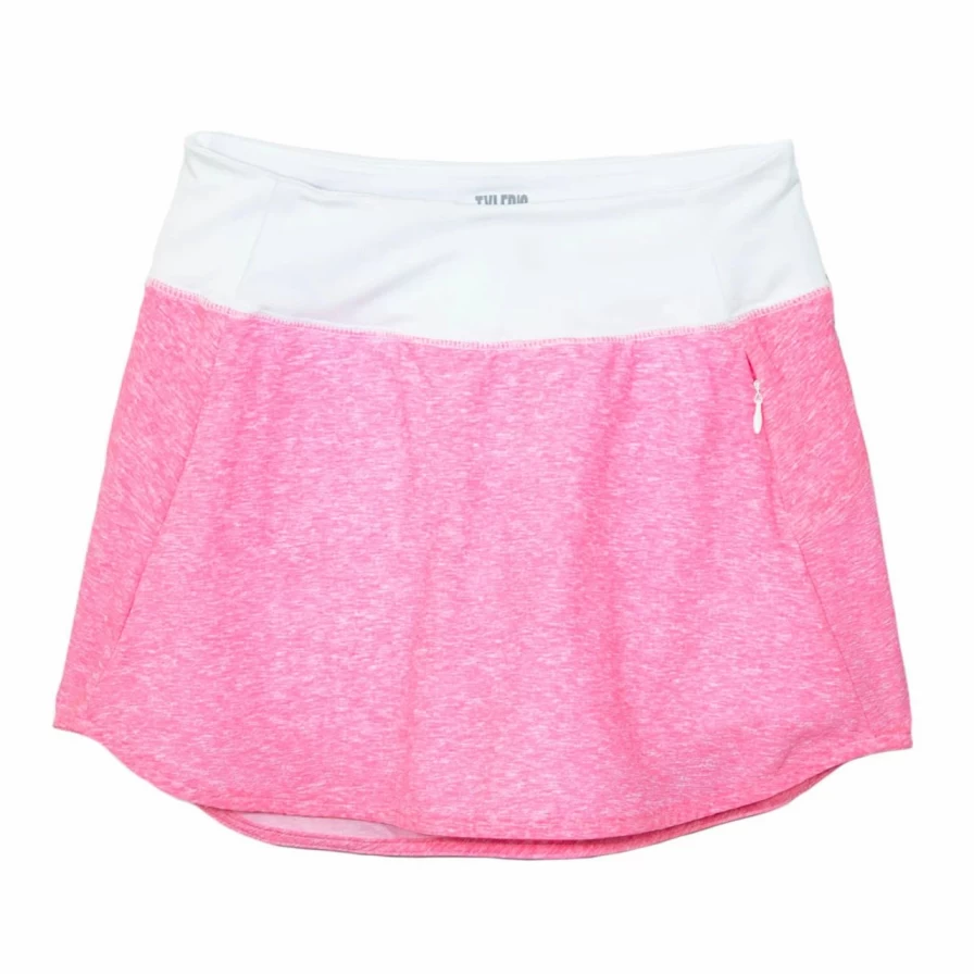 Women's Pink Heather City Skort - Comfortable Athletic Skirt Shorts for Casual Wear