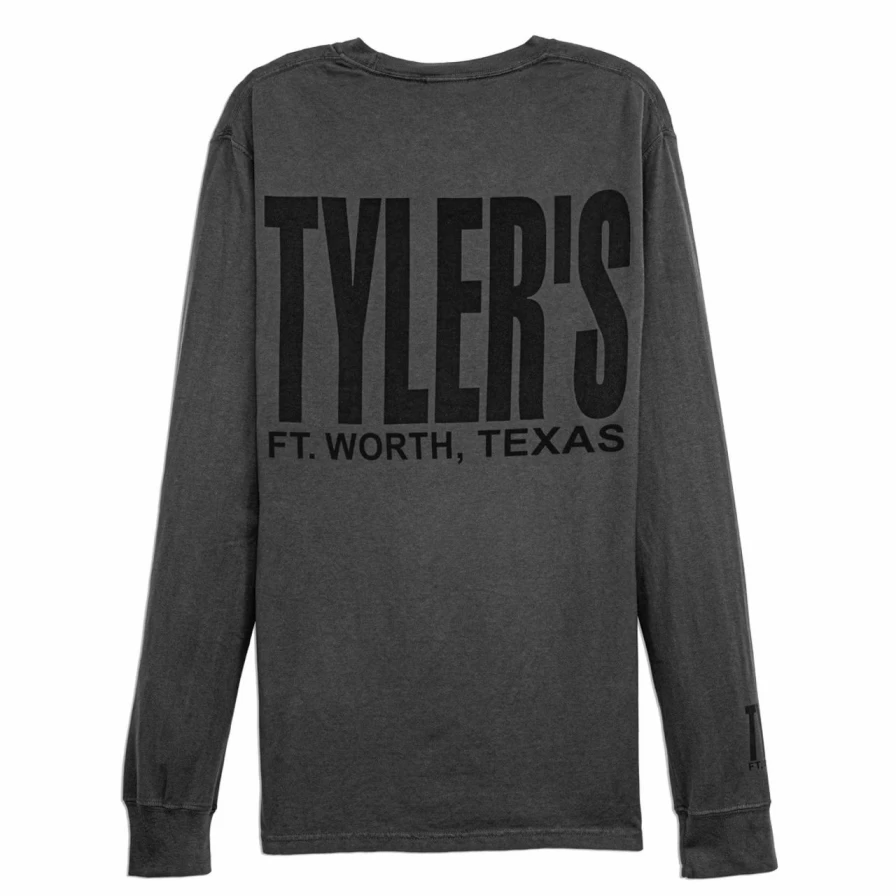Tyler's Railroad & Black Long Sleeve Comfort Color Tee - Ft. Worth Vintage Style