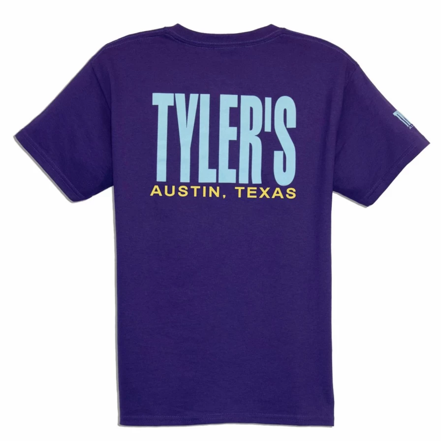 Kids' Purple and Aqua Graphic Tee - Austin Themed Casual Shirt for Children