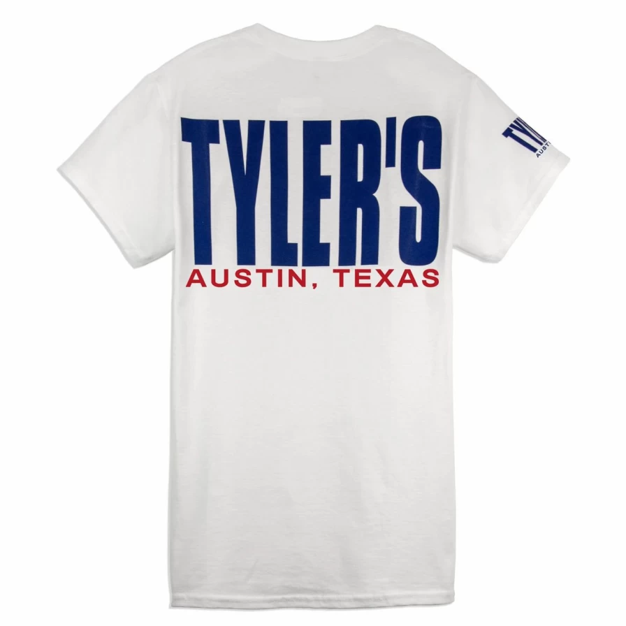 Tyler's Tee Austin - Classic White/Navy Cotton T-Shirt by * Brand