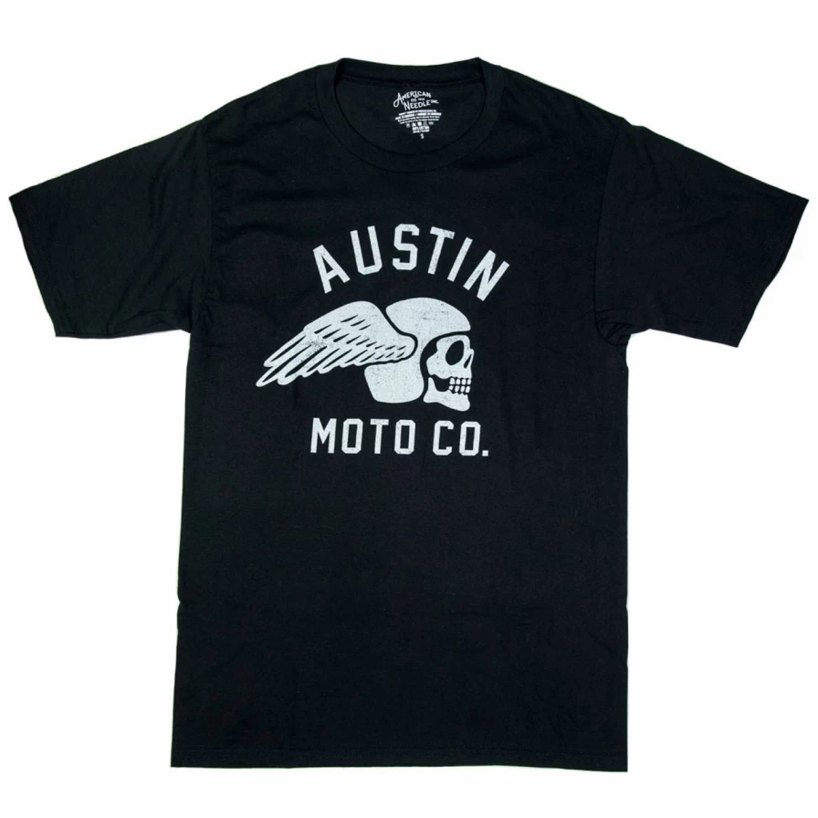 Austin Moto Co Black Vintage Motorcycle T-Shirt for Men & Women