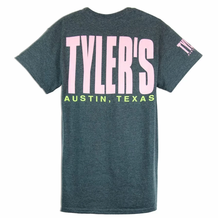 Men's Dark Heather & Azalea Graphic Tee - Austin Texas Vintage Style T-Shirt