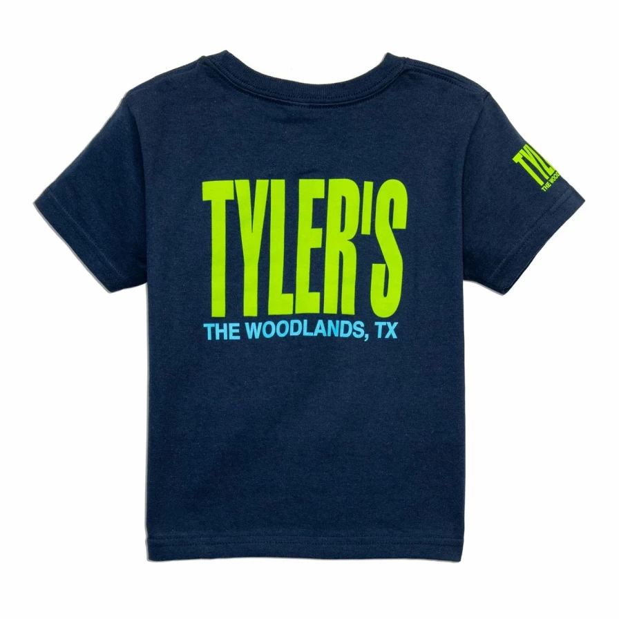 "Toddler's Navy and Lime Green Short Sleeve Tee - The Woodlands Collection"