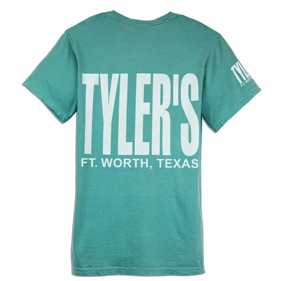 "Tyler's Comfort Color Pocket T-Shirt in Seafoam/White | Soft Vintage Tee"