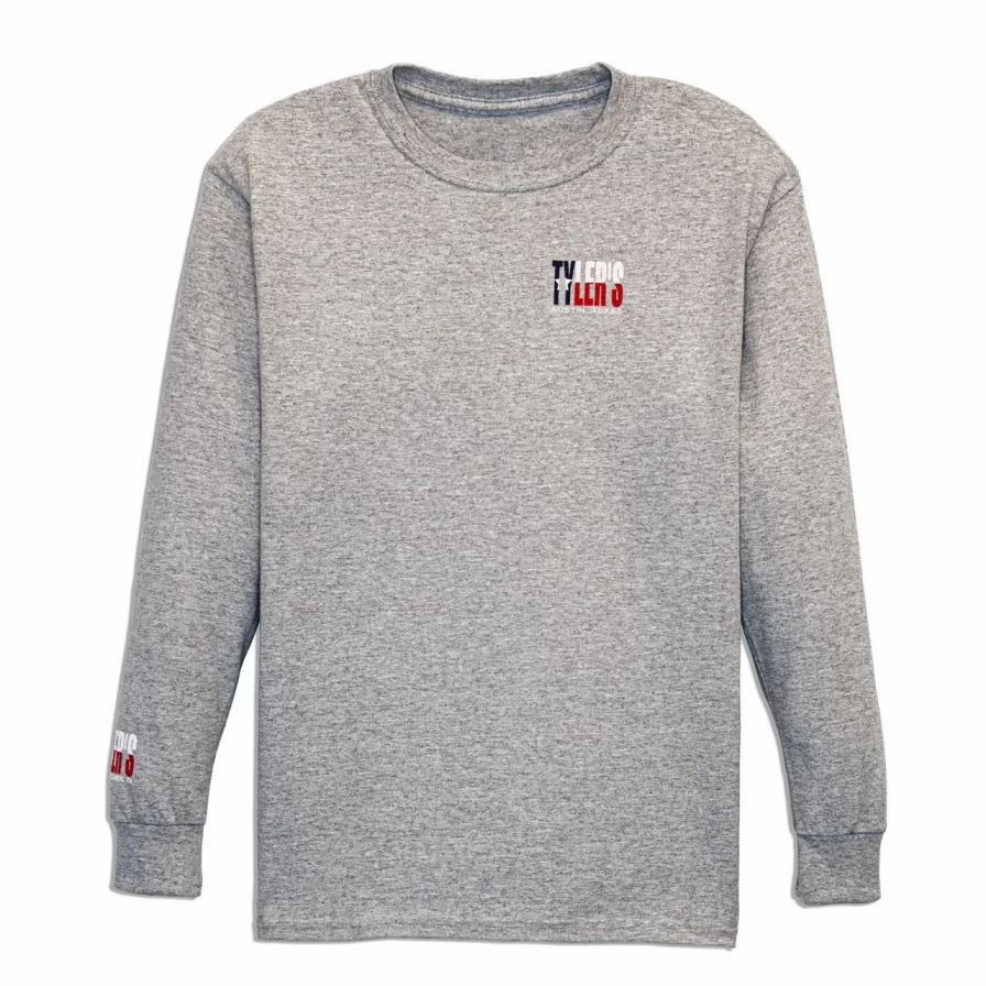 Kids' Grey & Texas Flag Long Sleeve T-Shirt - Austin Themed Graphic Tee