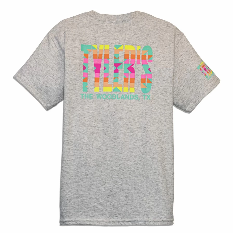 Kids' Grey Aztec Print T-Shirt - Stylish Woodlands Themed Tee for Boys & Girls