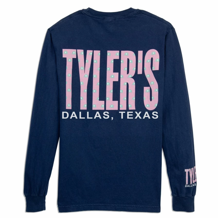Men's Comfort Color Long Sleeve Pocket T-Shirt with Elephant Print - Dallas Style