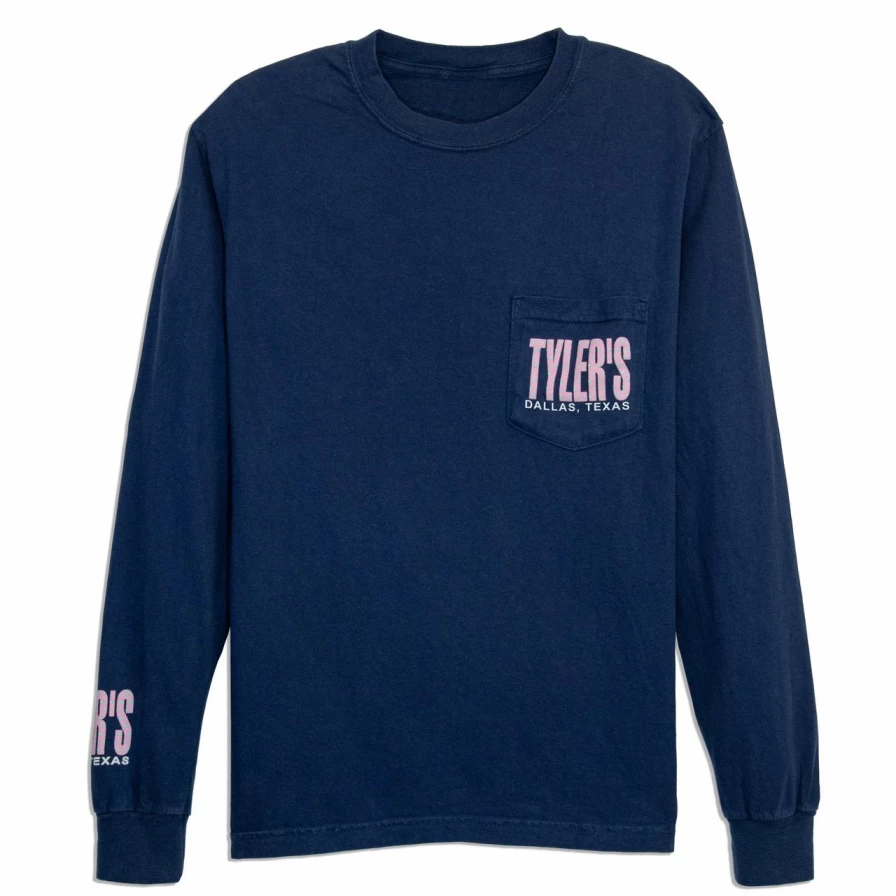 Men's Comfort Color Long Sleeve Pocket T-Shirt with Elephant Print - Dallas Style
