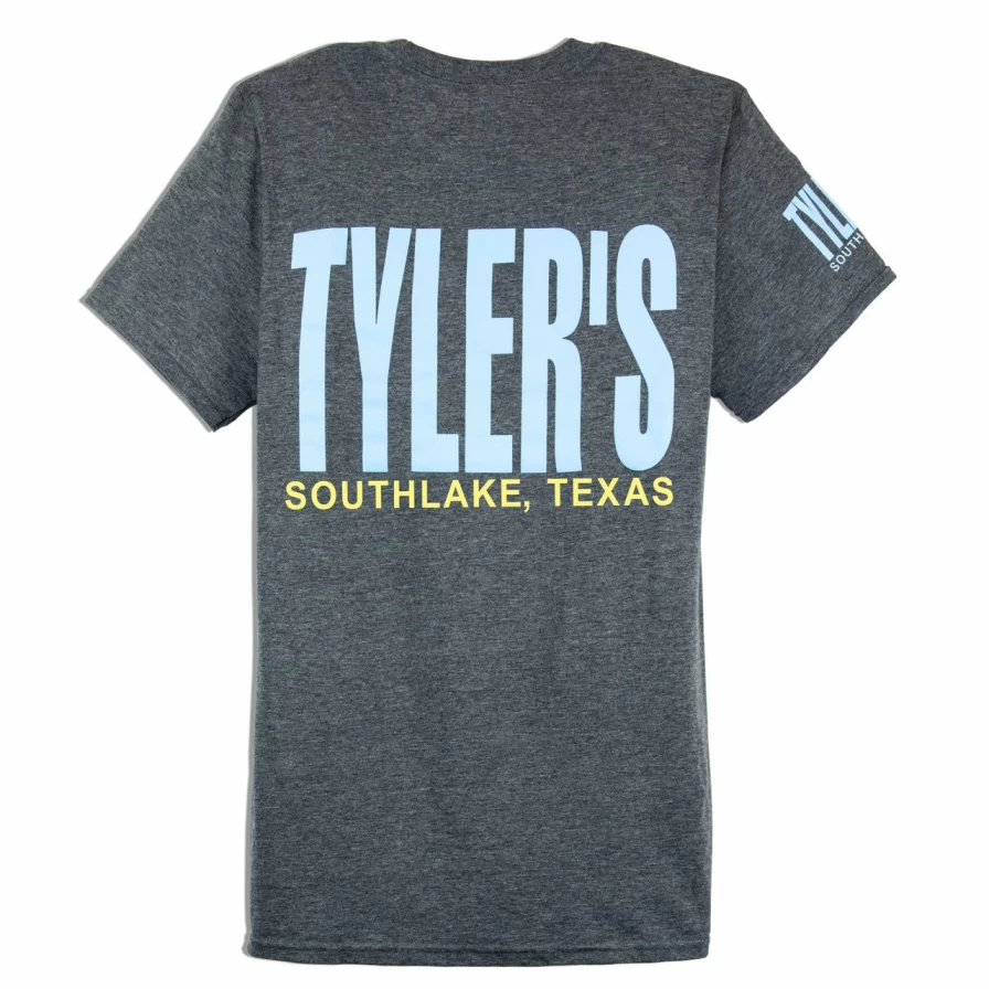 Men's Dark Heather/Light Blue Short Sleeve T-Shirt - Southlake Collection Casual Comfort Fit Tee