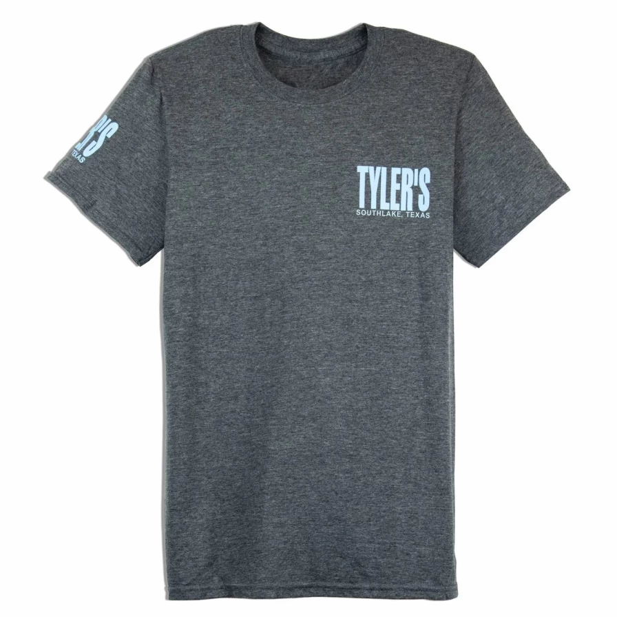 Men's Dark Heather/Light Blue Short Sleeve T-Shirt - Southlake Collection Casual Comfort Fit Tee