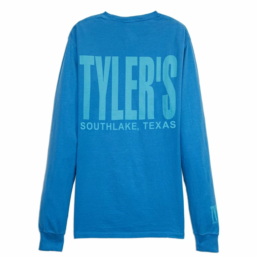 "Tyler's Comfort Color Long Sleeve Tee in Summer Sky/Aqua - Southlake Collection"