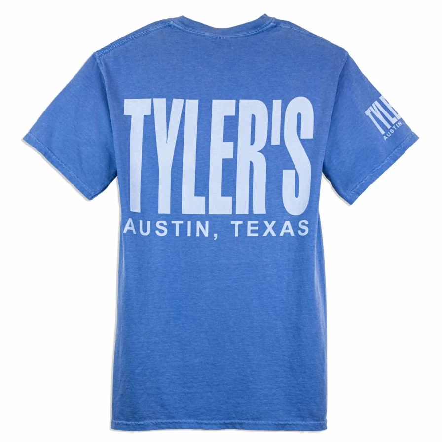 "Comfort Colors Blue Pocket T-Shirt - Relaxed Fit Austin Style Tee"