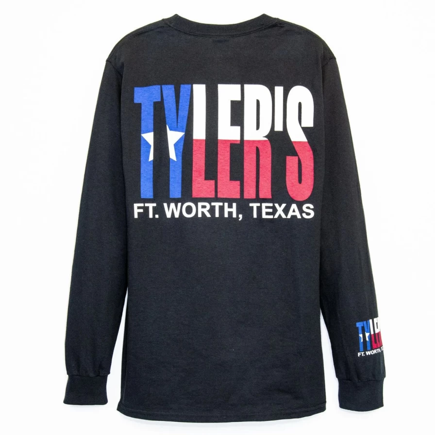 "Stylish Long Sleeve Texas Flag T-Shirt Featuring Fort Worth Design"