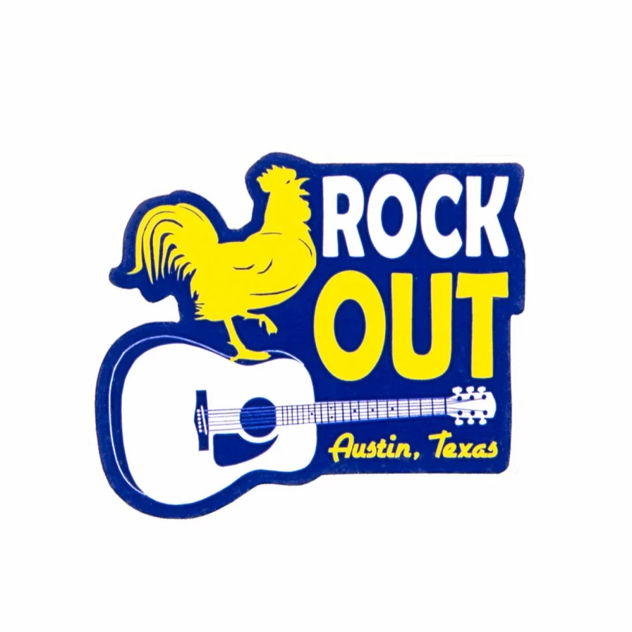 "Navy Blue Guitar Sticker - Rock Out Music Decal for Laptops & Accessories"