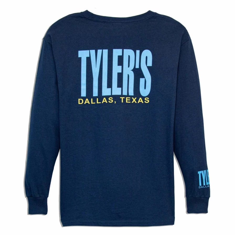 "Navy and Light Blue Long Sleeve T-Shirt for Kids – Dallas Style Comfort Tee"