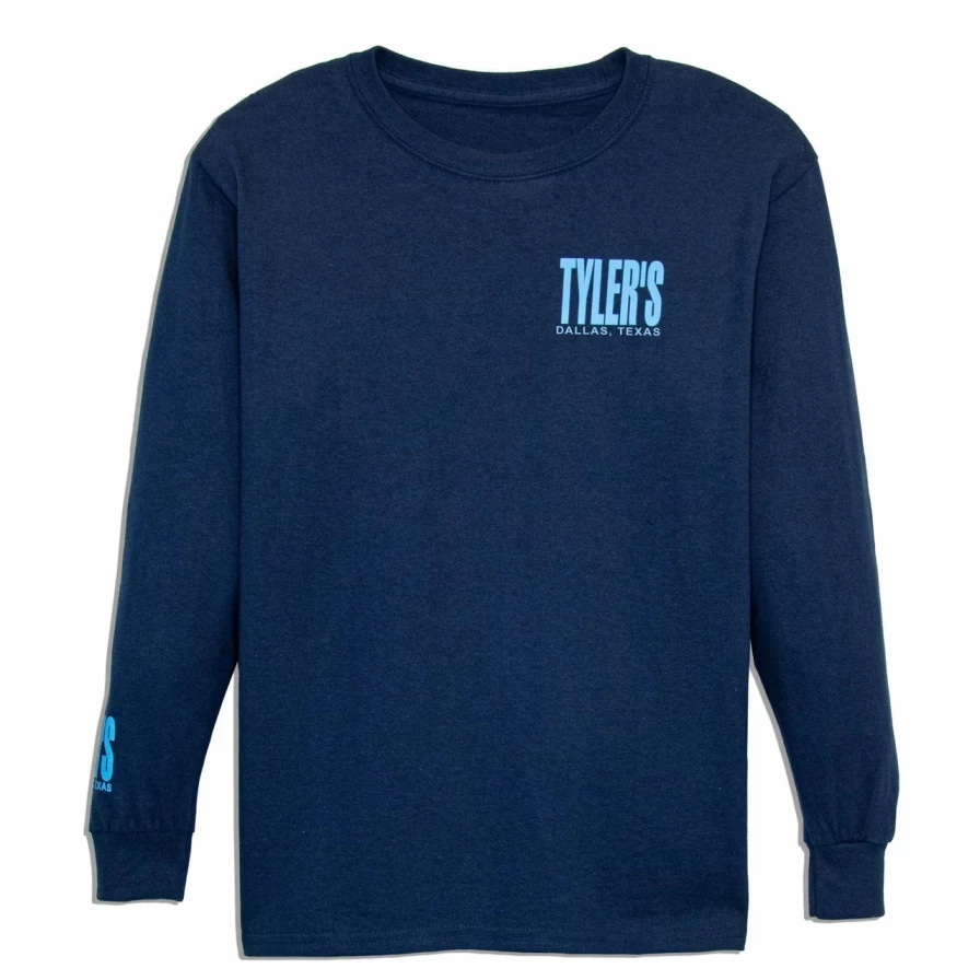 "Navy and Light Blue Long Sleeve T-Shirt for Kids – Dallas Style Comfort Tee"