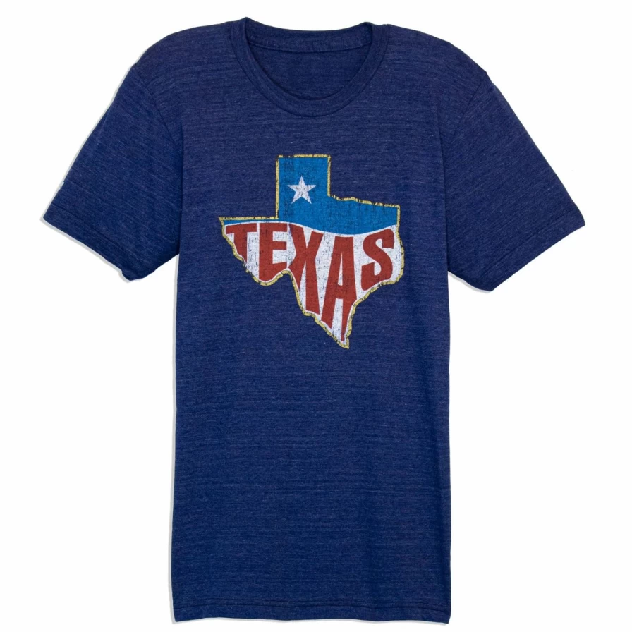 Vintage Indigo Texas Graphic T-Shirt Retro Style Comfort Fit Tee
