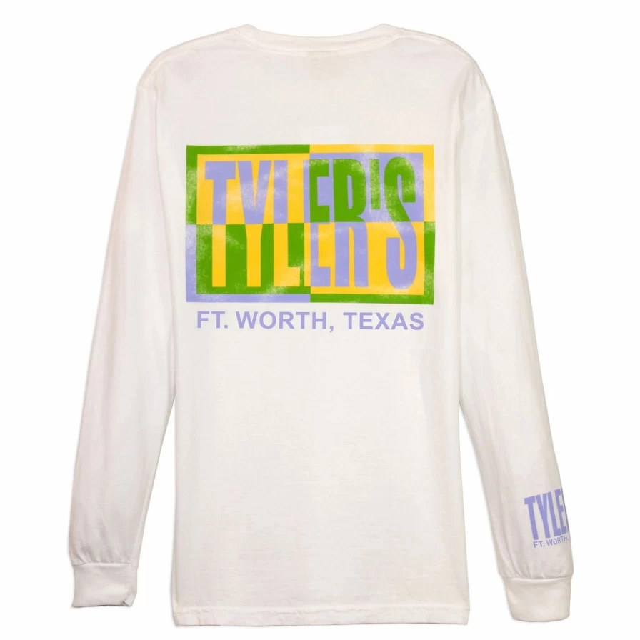 Vintage White Long Sleeve T-Shirt Retro Style Fort Worth Inspired Top