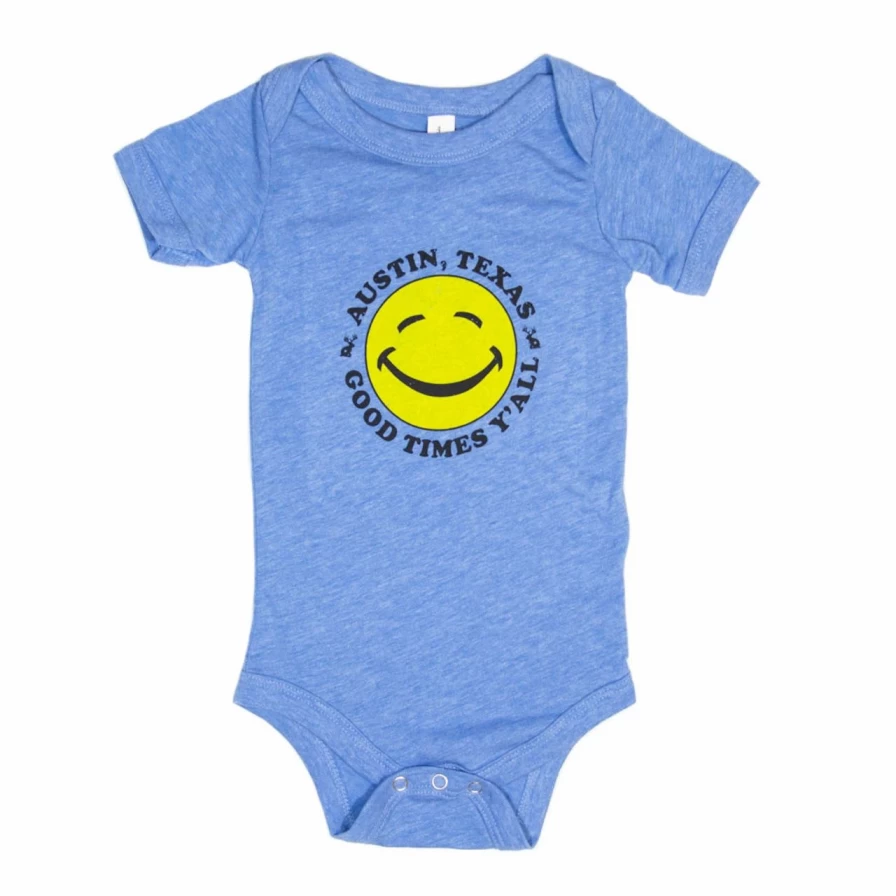 "Heather Royal Austin Dazed Good Times Y'All Baby Onesie for Infants"