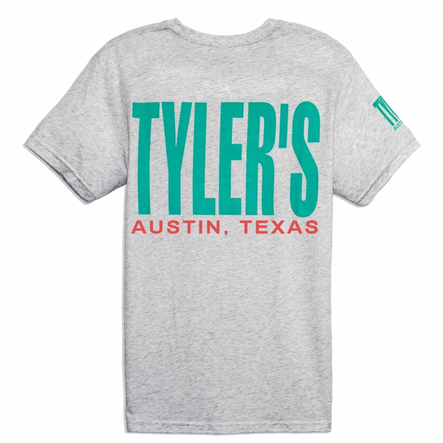 Vintage White and Mint Track Tee - Retro Austin Style T-Shirt
