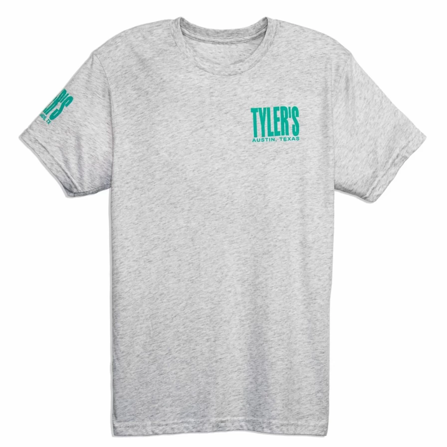 Vintage White and Mint Track Tee - Retro Austin Style T-Shirt