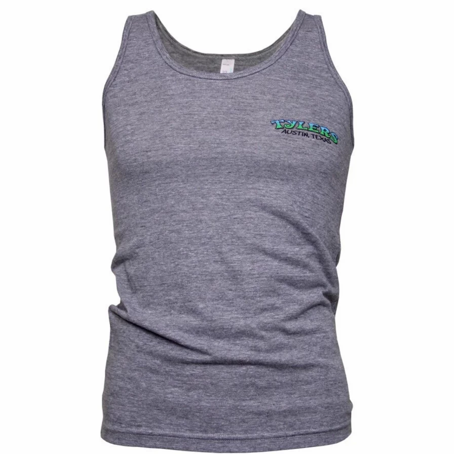 Austin Woody Wagon Graphic Tank Top - Heather Grey Relaxed Fit Vintage Style