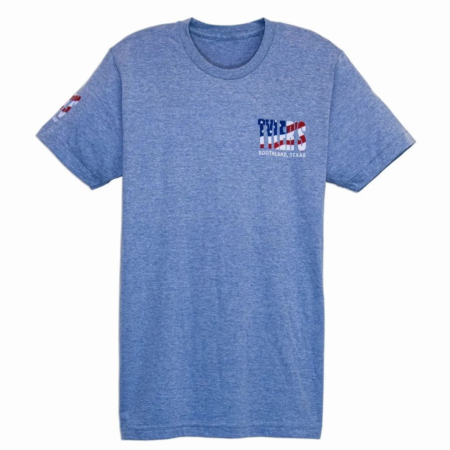 "American Flag Patriotic Blue Track Tee - Southlake Style Tyler's Collection"