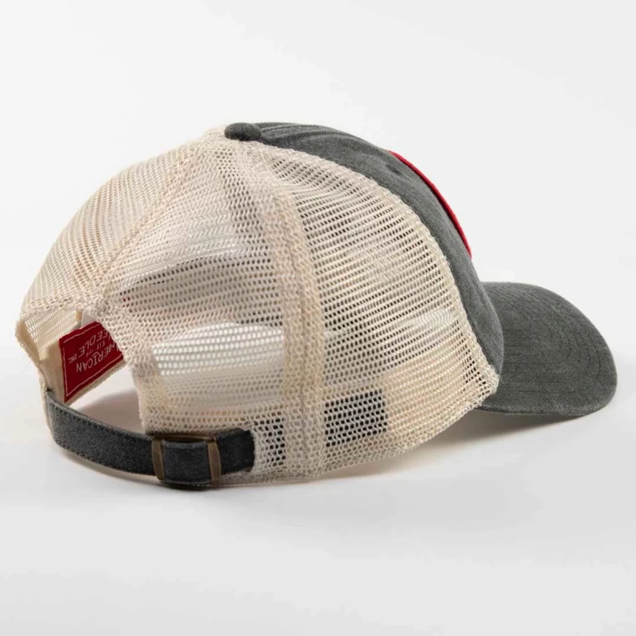 "Vintage Republic Of Texas Trucker Hat - Charcoal & Ivory Adjustable Snapback Cap"