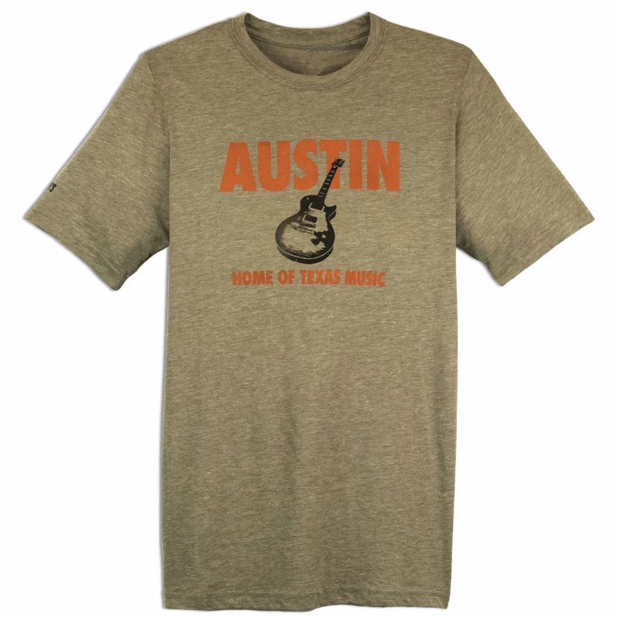 "Vintage Texas Music T-Shirt - Heather Olive Green Tee - * Brand Casual Wear"
