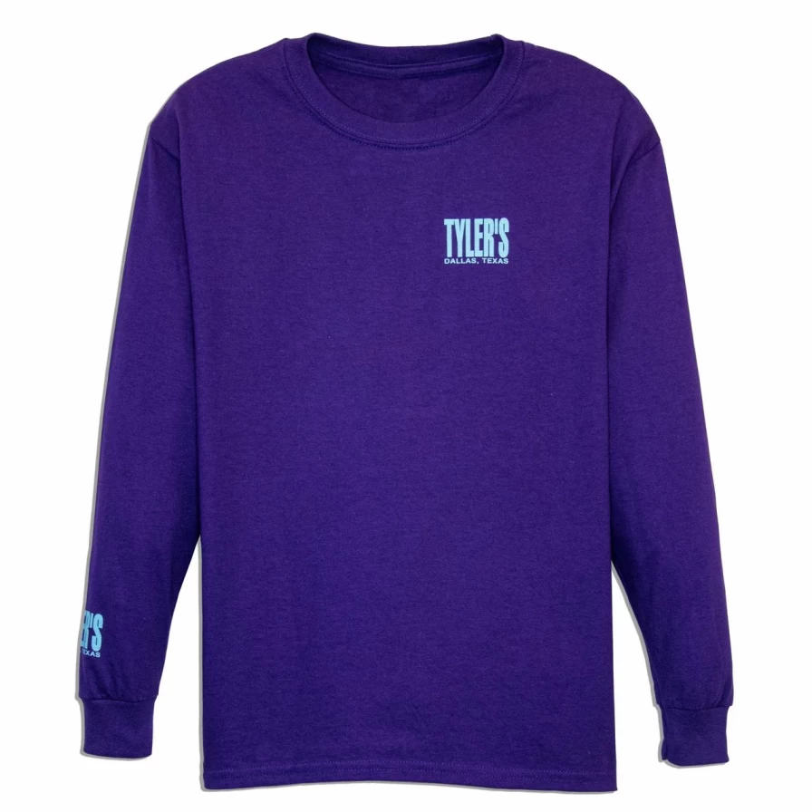 Kids' Purple and Aqua Long Sleeve T-Shirt with Dallas Print