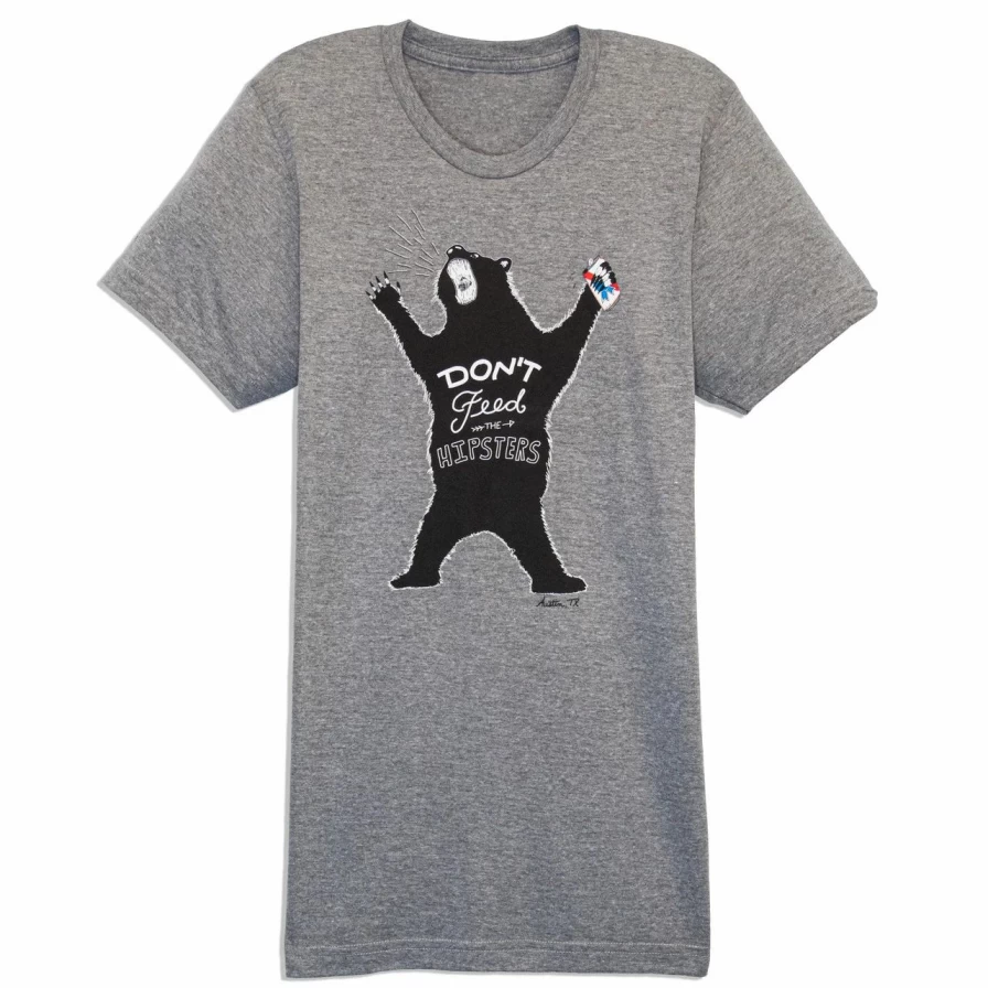 "Don't Feed The Hipsters Grey T-Shirt - Trendy Slogan Tee"