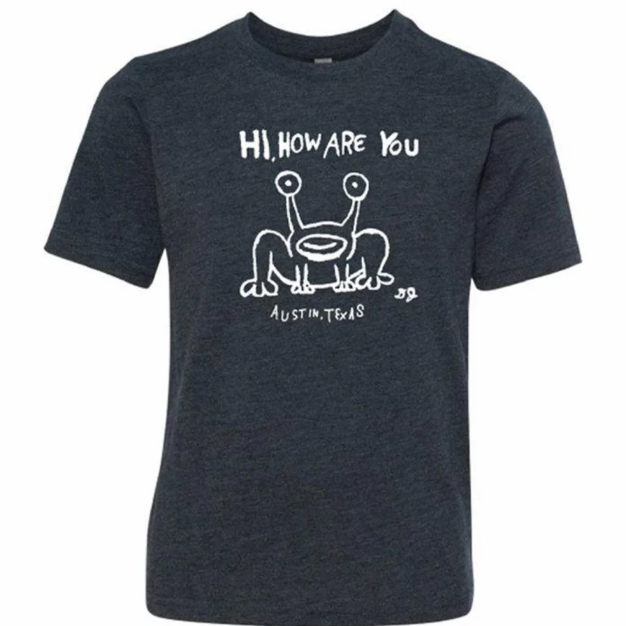 Daniel Johnston's "Hi, How Are You" Kids' T-Shirt in Navy and White
