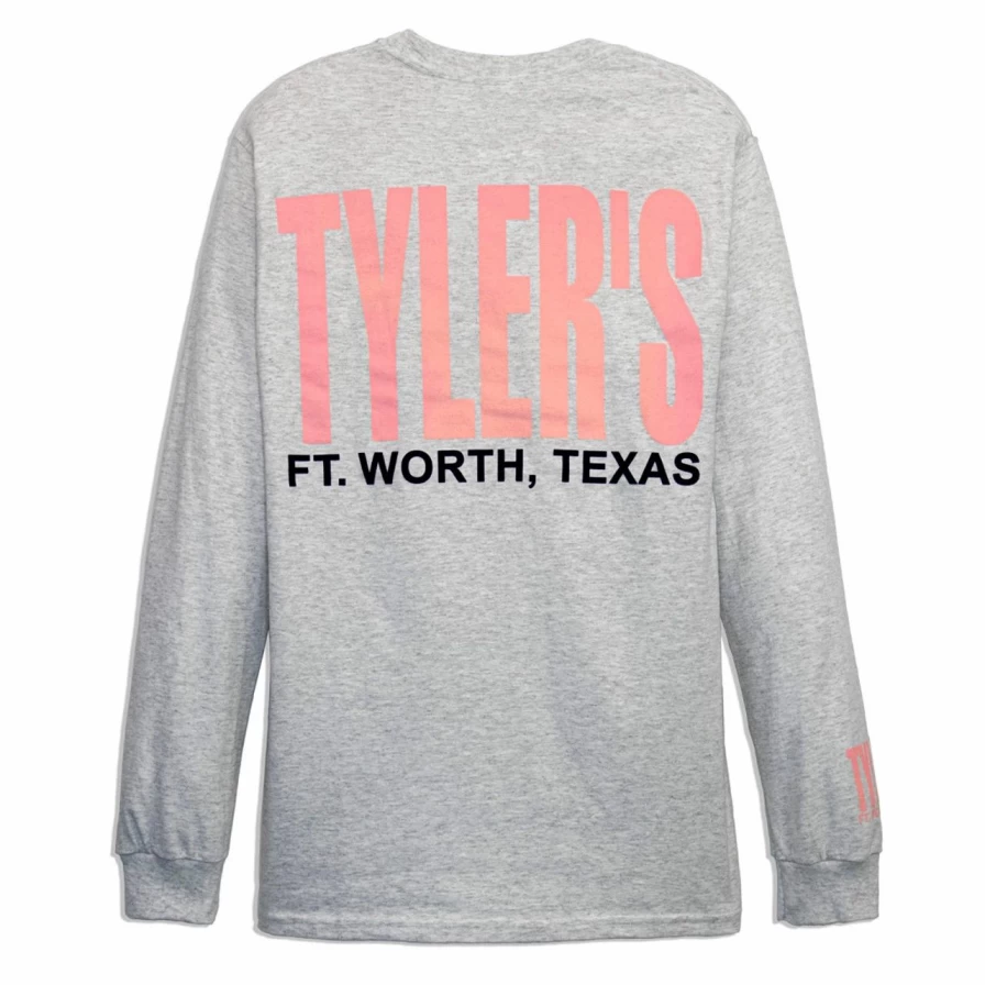 "Stylish Tyler's Long Sleeve T-Shirt in Ash and Baby Pink | Comfortable Cotton Tee for Men"