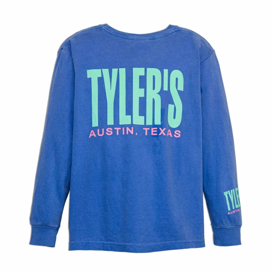 Kids' Comfort Color Long Sleeve Tee - Soft Blue & Mint Green Casual Shirt for Boys & Girls