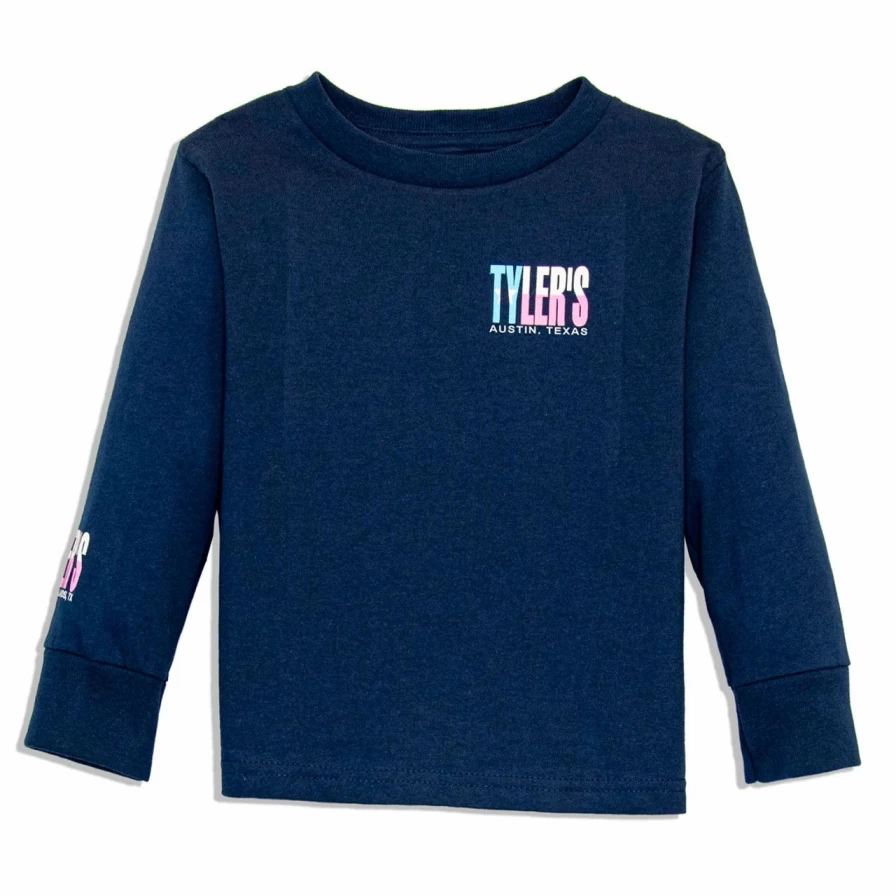 "Toddler's Navy Blue Texas Flag Long Sleeve T-Shirt Austin Themed Boys' Girls' Casual Top"