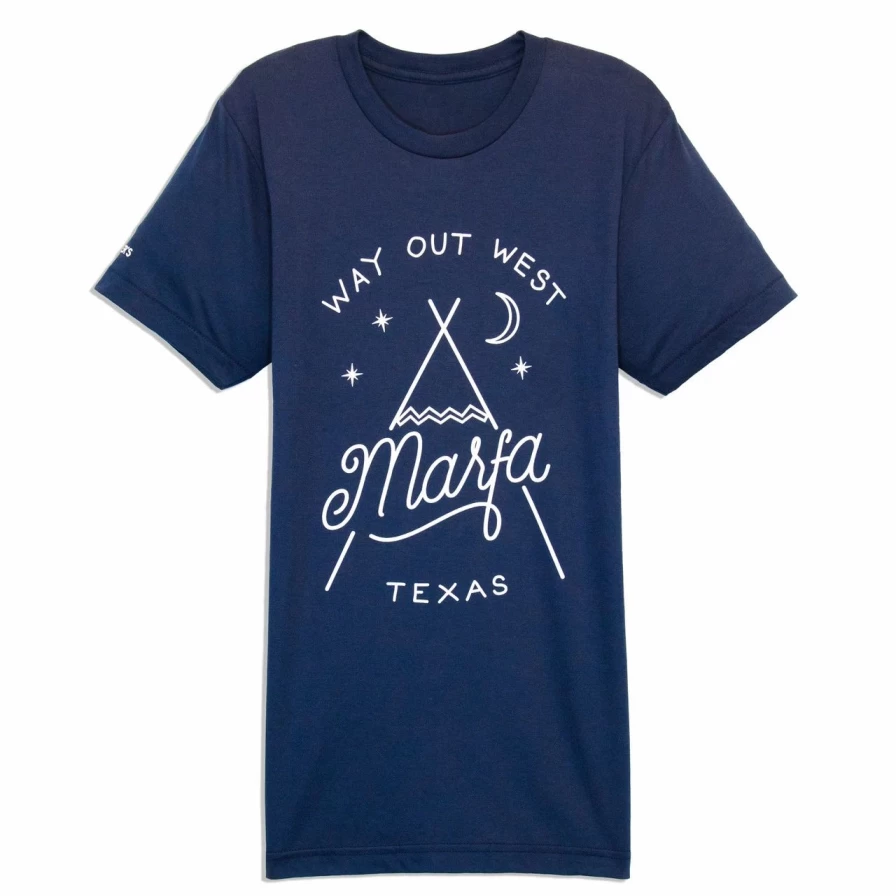 "Navy Way Out West Marfa Texas Graphic Tee"