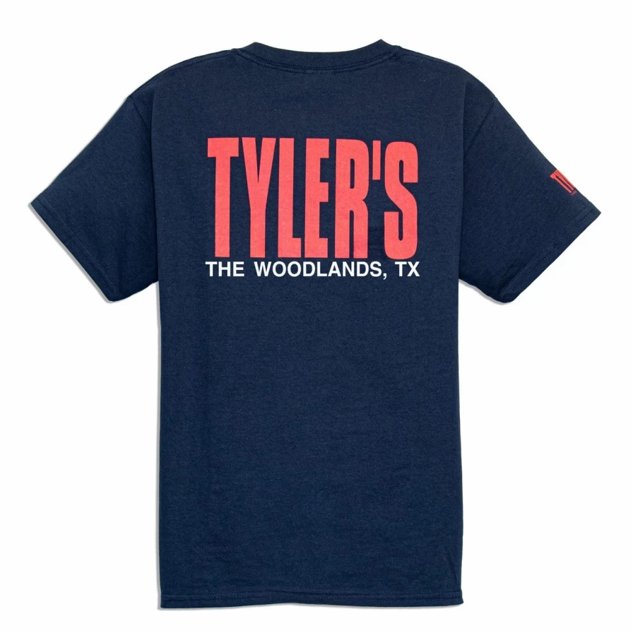 Boys' Navy and Red Striped Short Sleeve T-Shirt - Casual Kids Top for Everyday Wear