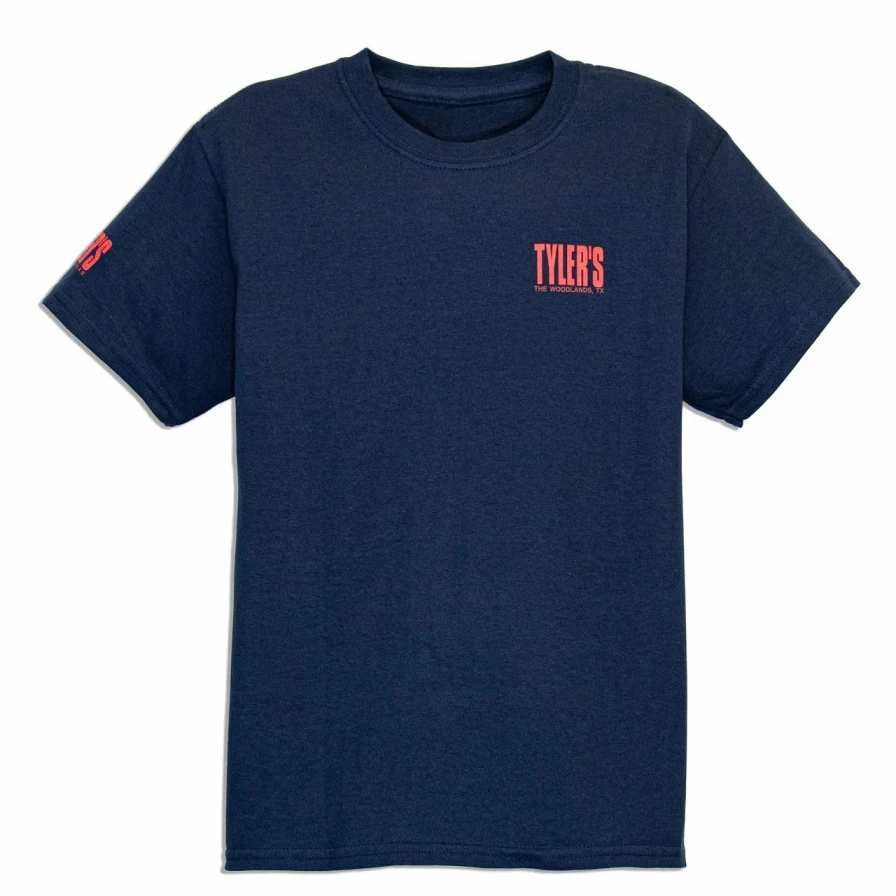 Boys' Navy and Red Striped Short Sleeve T-Shirt - Casual Kids Top for Everyday Wear